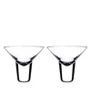 Nude Glass Gravity Martini Cocktail Glasses, Set Of 2 In Clear