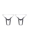 Nude Glass Gravity Martini Cocktail Glasses, Set Of 2 In Clear