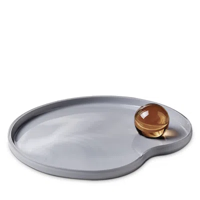 Nude Glass Juno Serving Plate In Gray