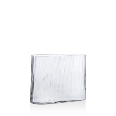 Nude Glass Mist Wide Vase In Clear