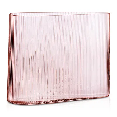 Nude Glass Mist Wide Vase, Dusty Rose