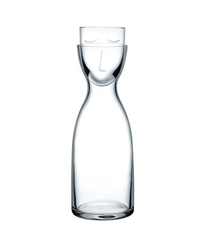Nude Glass Mr. And Mrs. Night Carafe In Clear