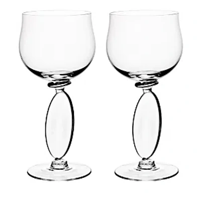 Nude Glass Omnia Dripping Drops No. 3 Wine Glasses, Set Of 2 In White