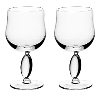 Nude Glass Omnia Dripping Drops No. 6 Wine Glasses, Set Of 2 In White