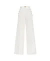 Nude High-waisted Button-detail Denim Trousers