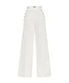 Nude High-waisted Button-detail Denim Trousers In White