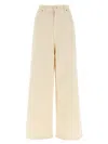 Nude High-waisted Wide Leg Jeans In Neutral