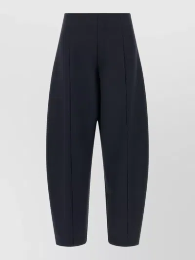 Nude High-rise Cropped Balloon Wool Tailored Trousers In Blue