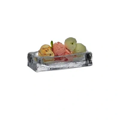 Nude Ice Cube Rectangular Ice Cream Cup In Clear