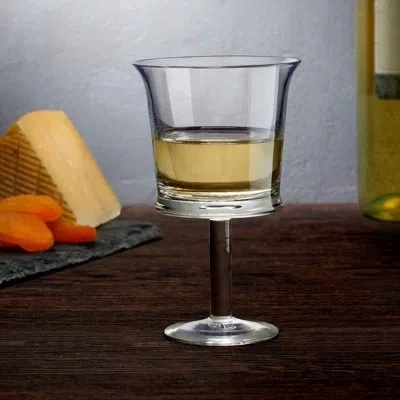 Nude Jour Set Of 2 Lead Free Crystal White Wine Glasses 5 Oz. In Clear