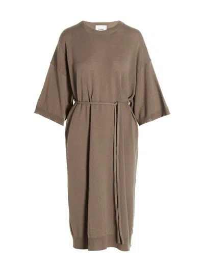Nude Knit Long Dress Dresses Beige In Brown