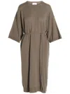 Nude Beige Knit Long Dress In Neutrals