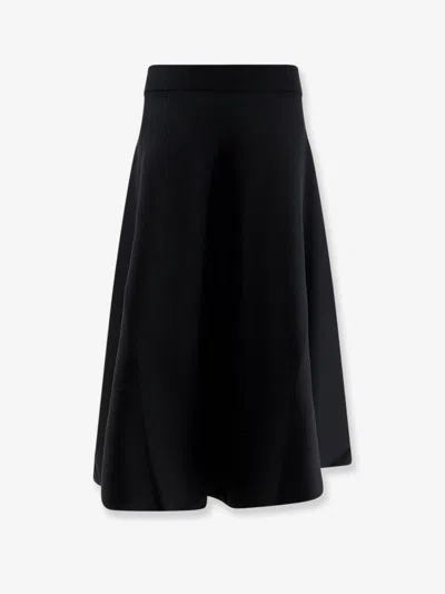 Nude Knitted Long Skirt In Black