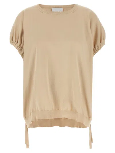 Nude Knitted T-shirt In Beige