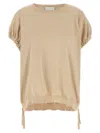 Nude Knitted T-shirt In Beige