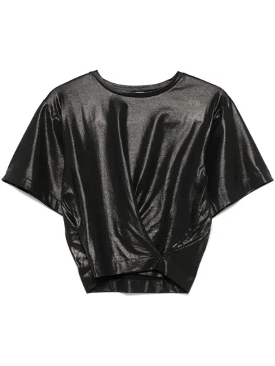 Nude Laminiertes T-shirt In Schwarz