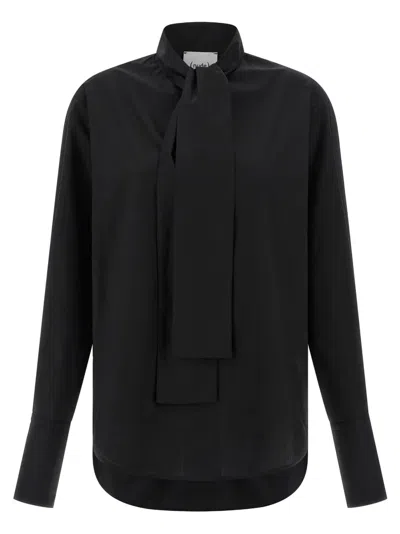 Nude Lavallire Collar Shirt In Black