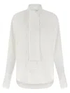 Nude Lavallire Collar Shirt In White