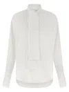 Nude Lavallire Collar Shirt In White