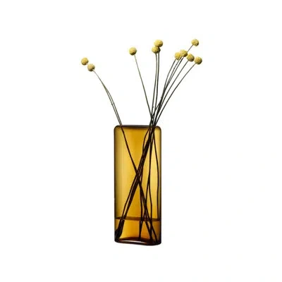 Nude Layers 12.8" Lead Free Crystal Table Vase In Amber