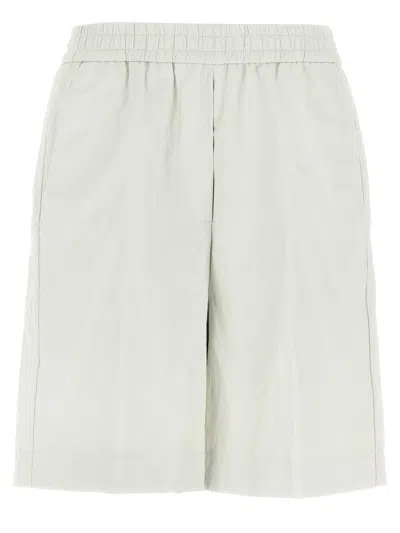 Nude Leather-effect Bermuda Shorts In White