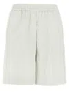 Nude Leather-effect Bermuda Shorts