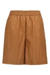 Nude Leather-effect Bermuda Shorts Bermuda And Short