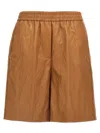 Nude Leather-effect Bermuda Shorts Bermuda And Short