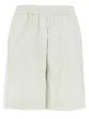 Nude Leather-effect Bermuda Shorts