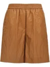 Nude Leather-effect Bermuda Shorts Bermuda And Short In Brown