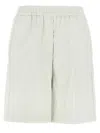Nude Leather-effect Bermuda Shorts In White