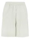 Nude Leather-effect Bermuda Shorts In White