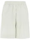 Nude Leather-effect Bermuda Shorts In White