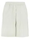 Nude Leather-effect Bermuda Shorts In White