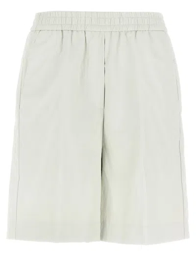 Nude Leather-effect Bermuda Shorts In Neutral