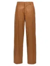 Nude Leather-effect Pants In