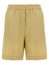 Nude Linen Bermuda Shorts Bermuda And Short Beige In Beige