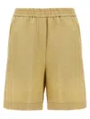 Nude Linen Bermuda Shorts Bermuda And Short Beige In Beige