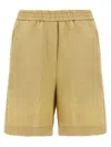 Nude Linen Bermuda Shorts Bermuda And Short Beige In Beige