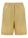 Nude Linen Bermuda Shorts Bermuda And Short Beige