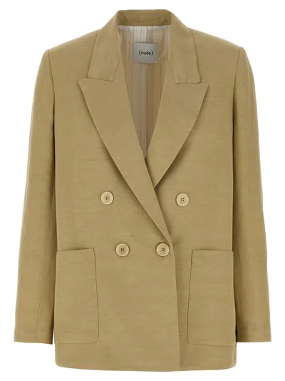 Nude Linen Blazer Blazer And Suits In Beige
