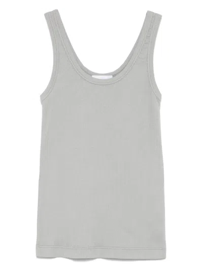 Nude Logo-embroidered Tank Top In Grey