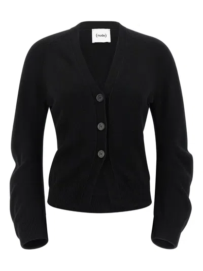 NUDE LONG-SLEEVES BUTTON CARDIGAN