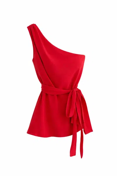 Nude Lucy Amaya Cupro Tie Top In Red