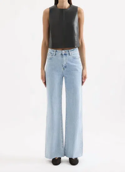 Nude Lucy Beaumont Vegan Leather Top In Black In Pattern