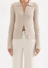 Nude Lucy Betina Zip Front Knit Cardigan In Mink In Neutral