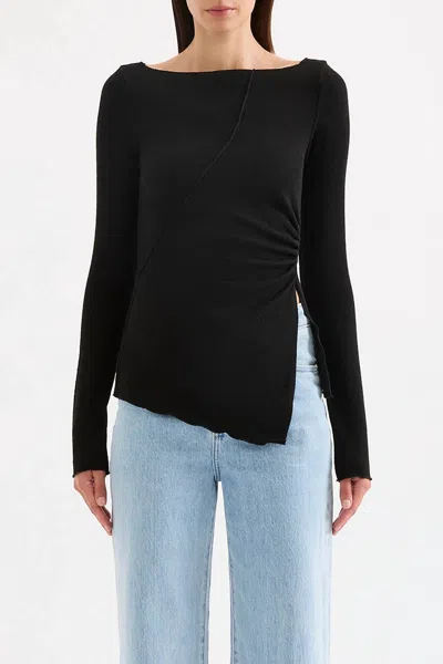Nude Lucy Cora Long Sleeve Top In Black