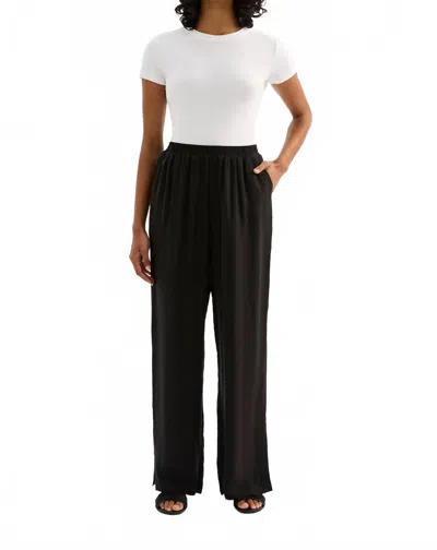 Nude Lucy Dara Cupro Wide Leg Pant In Black In White