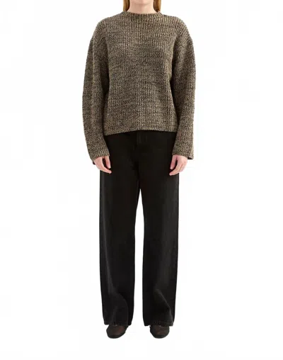 Nude Lucy Hana Knit Sweater In Khaki Marle In Red
