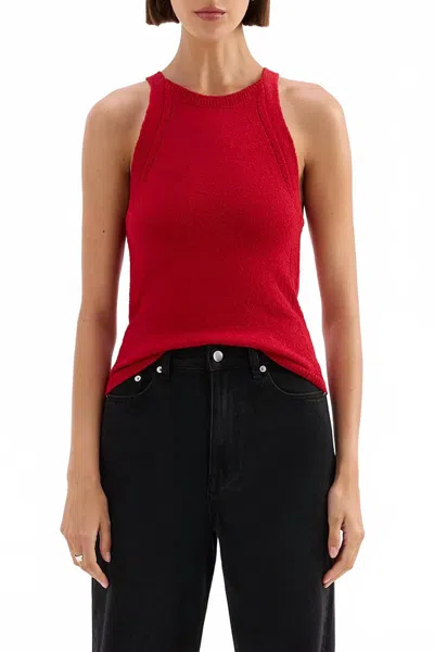 Nude Lucy Kharis Knit Sleeveless Tank Top In Cherry In Red